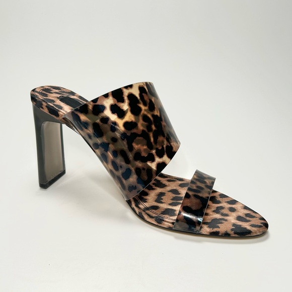 Zara Leopard Print Open Toed Heeled Mules | 39 - Picture 2 of 7